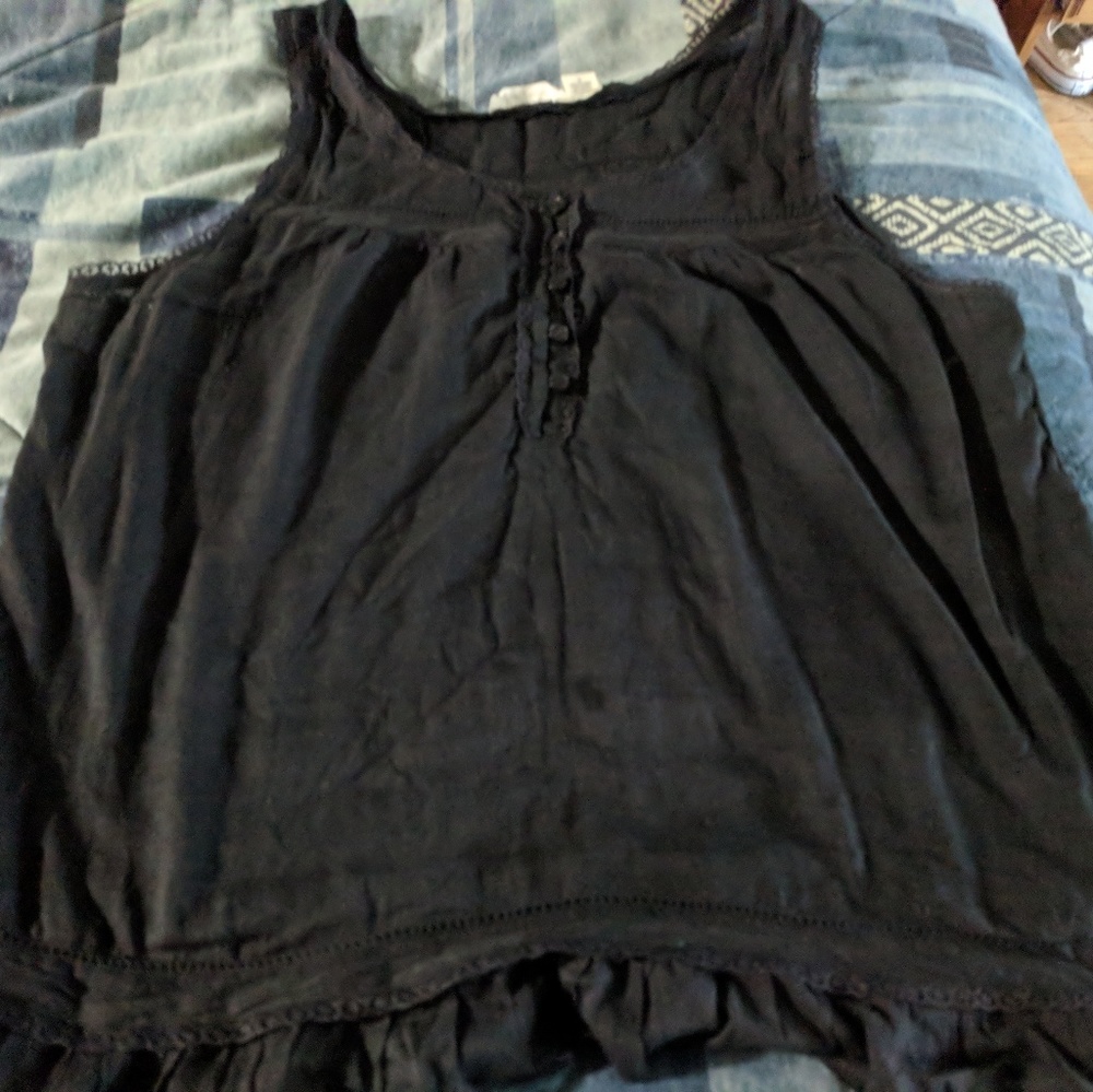 Black ruffle tank top